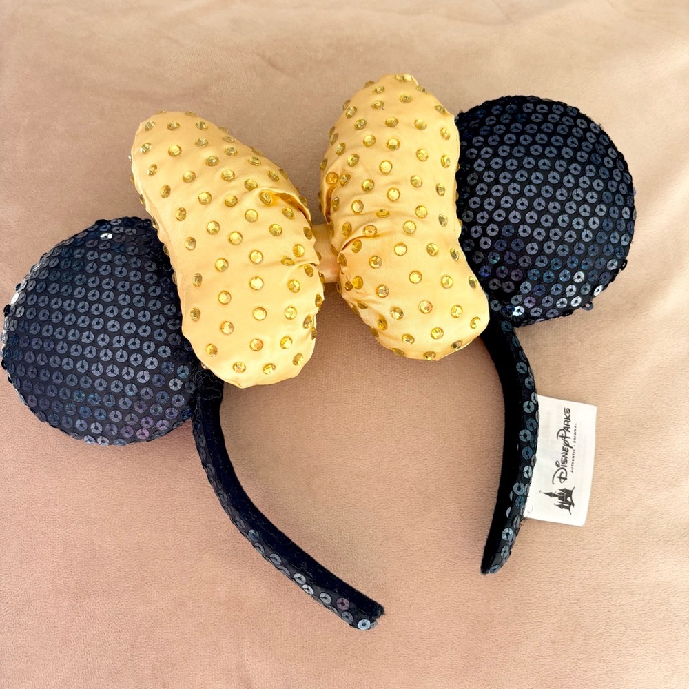 Disney Navy and Gold Minnie Mouse Ears Headband- Child Size